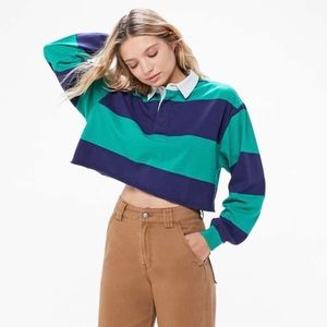urban outfitter cropped rugby shirt